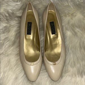 Gucci Women's Beige Leather Heels